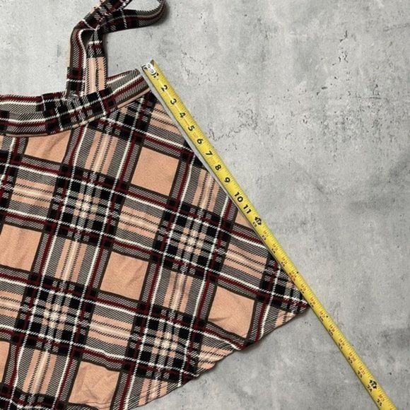 Shein Womens Curve Jumper Skirt Size 4XL Pink Plaid Overalls Side Zip EUC‎ - Picture 9 of 11